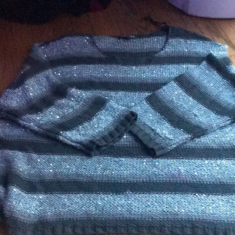 grey sweater with sequins